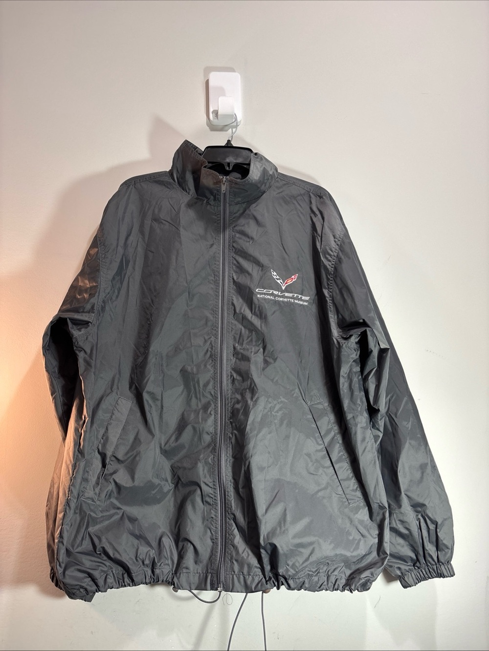 Corvette National museum Grey Lightweight Windbreaker Jacket. 1395C